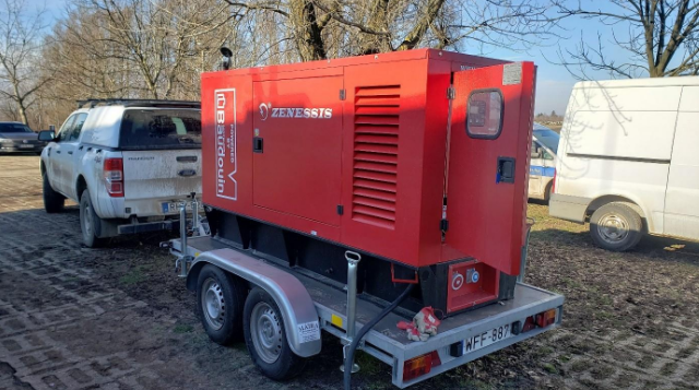 Utánfutóra szerelt áramfejlesztő